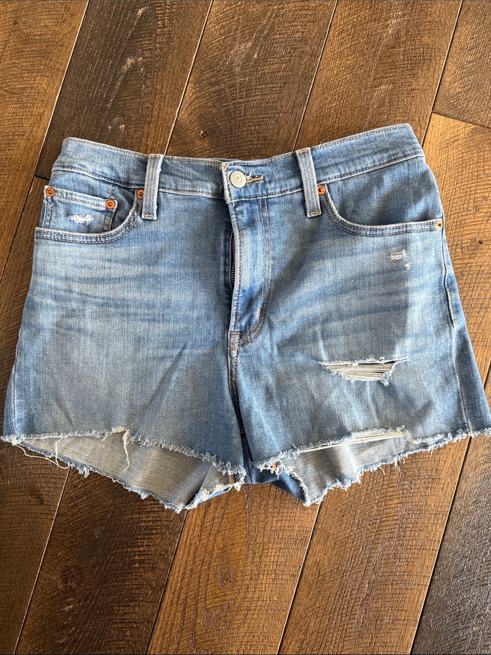 Women’s Levi’s Light Wash Distressed Denim Cutoff Shorts